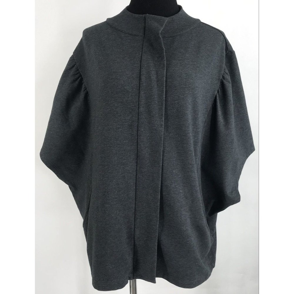 Lilla P Cape Womens Large L‎ Charcoal Gray Pockets Jacket
